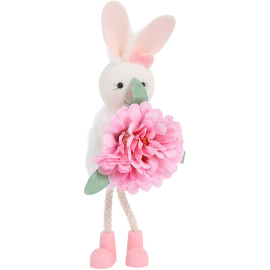 1 Piece Easter Bunny Figurine - Christmas and Seasonal Decoration, Ideal for Table and Gift, Pink