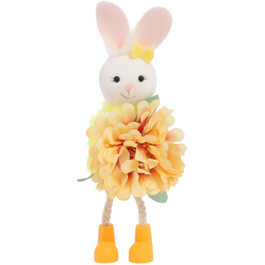 1 Piece Easter Bunny Figurine - Christmas and Seasonal Decoration, Ideal for Table and Gift, Yellow