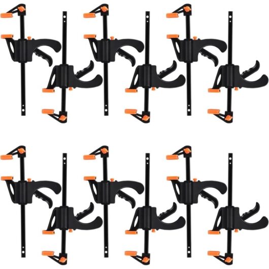 10 Pieces One-Handed Clamps, Ratchet Table Clamp, Quick Release Ratchet Clamp, Woodworking Clamp Bar, Plastic Clamping Collar