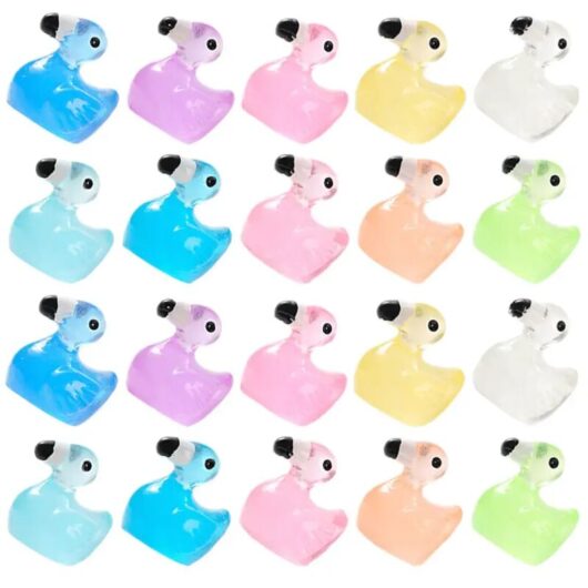 100 mini resin animal figurines - colorful flamingos for garden, dollhouse & DIY decoration