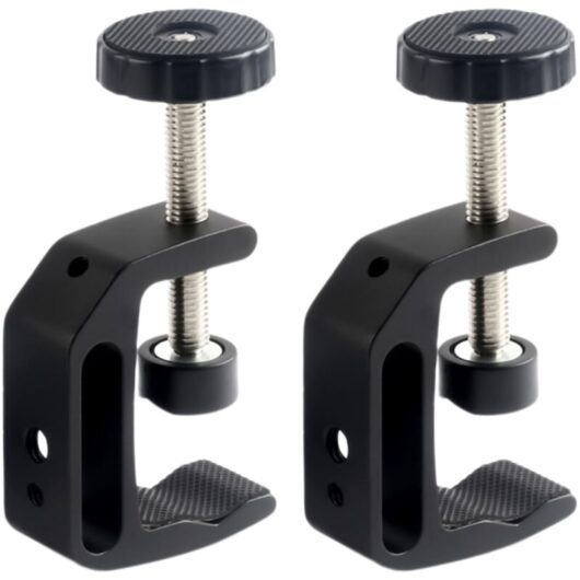 2Pcs Universal C-Shaped Clamps, Small C-Clamp, Table Clamp, Aluminum Alloy Clamps, Mini Clamps for DIY Woodworking,