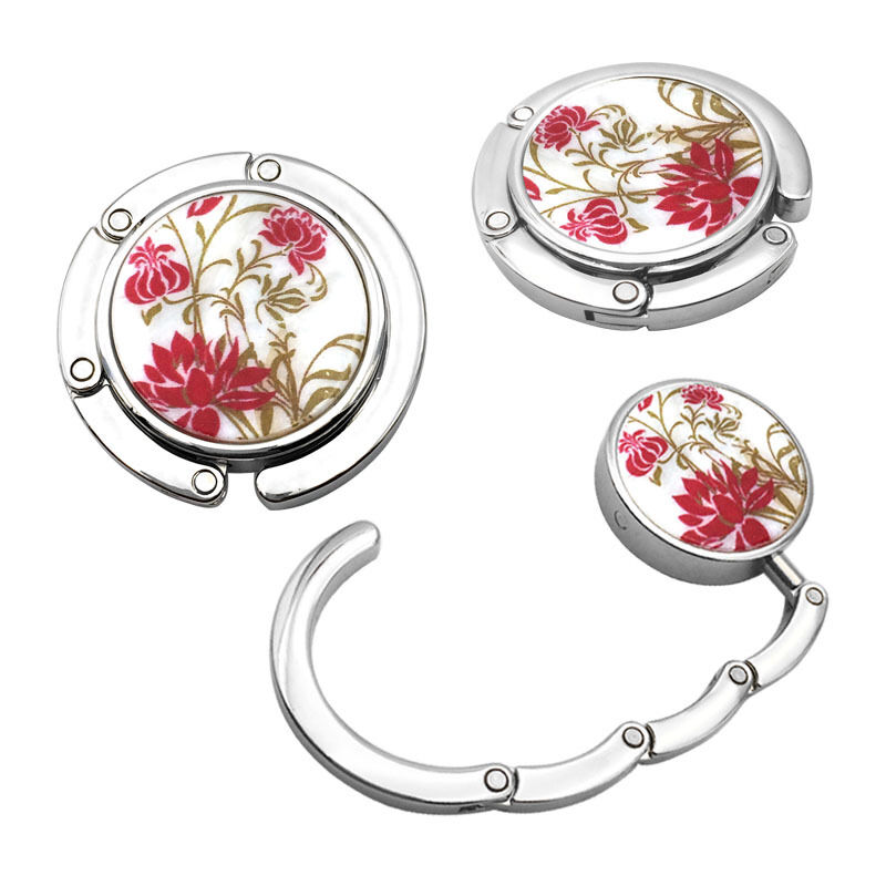 2x Handbag Hook (9x4.5cm) - Foldable Metal Bag Hook - Bag Holder for Table or Desk - Hanging Handbag and Small Objects