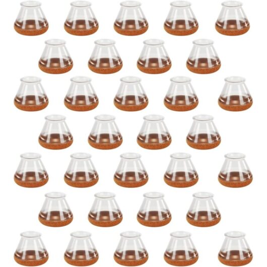 32-Pack Chair Leg Floor Protectors - Furniture Pads Floor Protectors with Thick Felt Pads for Hardwood Floors - Non-Slip Round & Square Leg Caps