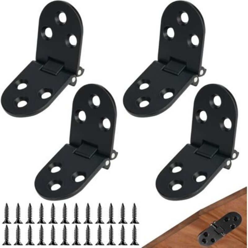4 Pieces Foldable Door Flat Hinges, Folding Door Hinges, Flip Folding Hinge, Alloy Table Sewing Machine Drop Leaf Flip Hinge Av