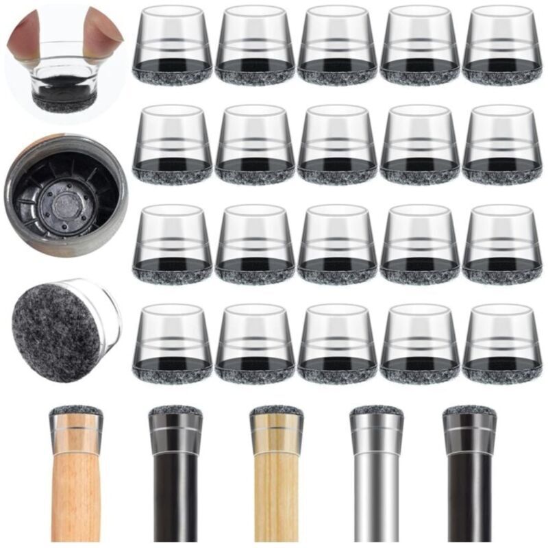 40 Pcs Chair Leg Caps, Elastic Chair Pads, Felt Chair Leg Protectors, 14-20MM Chair Pads (Small, Transparent)