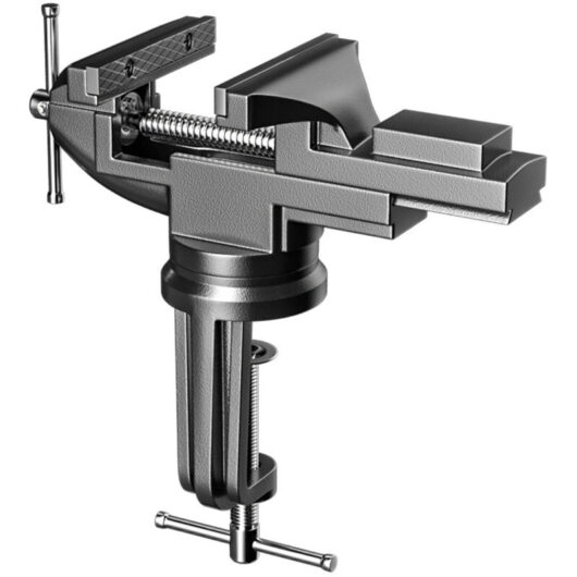 70mm Jaw Table Vise, Small 360° Rotatable Clamping Head with Anvil, Suction Cup Vise with Base, Portable DIY Integrated Tool for Cutting, Drilling,