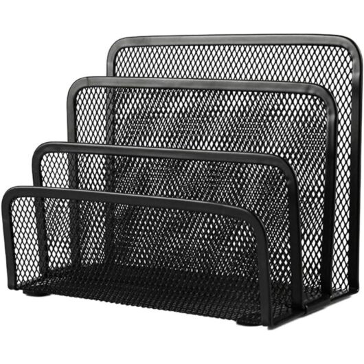 Aougo - diy Metal Mesh Letter Tray File Holder Metal Mesh Magazine Holder Table Sorter Document Holder Shelf 3 Layers Storage Organizer