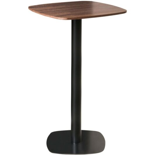 Bar Table MORELLA Black/ Dark Brown 60 cm 60 cm