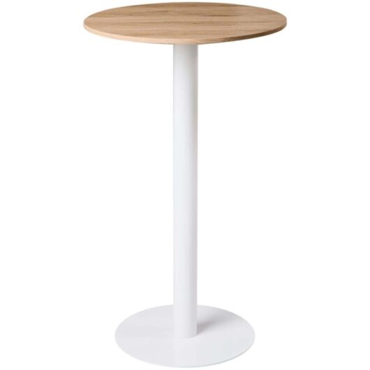 Bar Table MORELLA Light Brown/ White 60 cm 60 cm