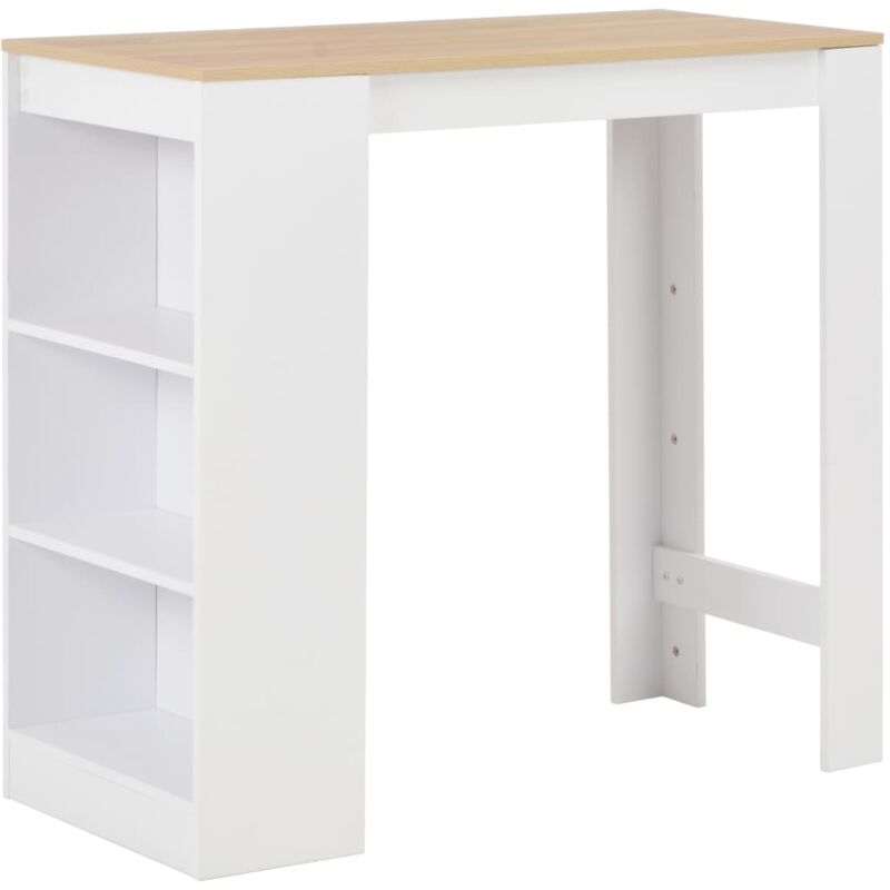 Bar Table with Shelf White 110x50x103 cm Vidaxl