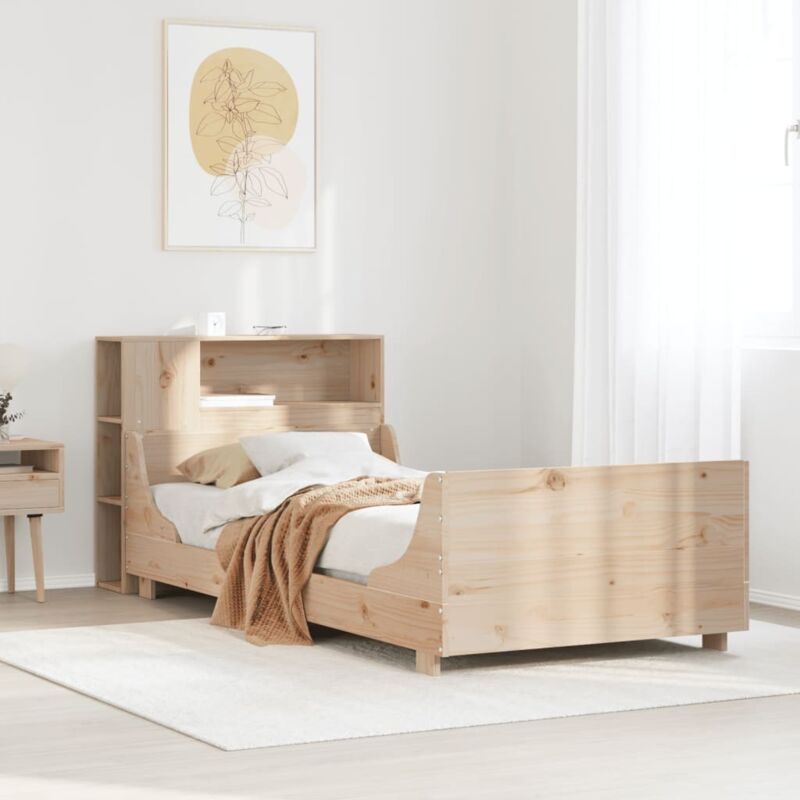 Bed Frame without Mattress 75x190 cm Small Single Solid Wood Pine vidaXL