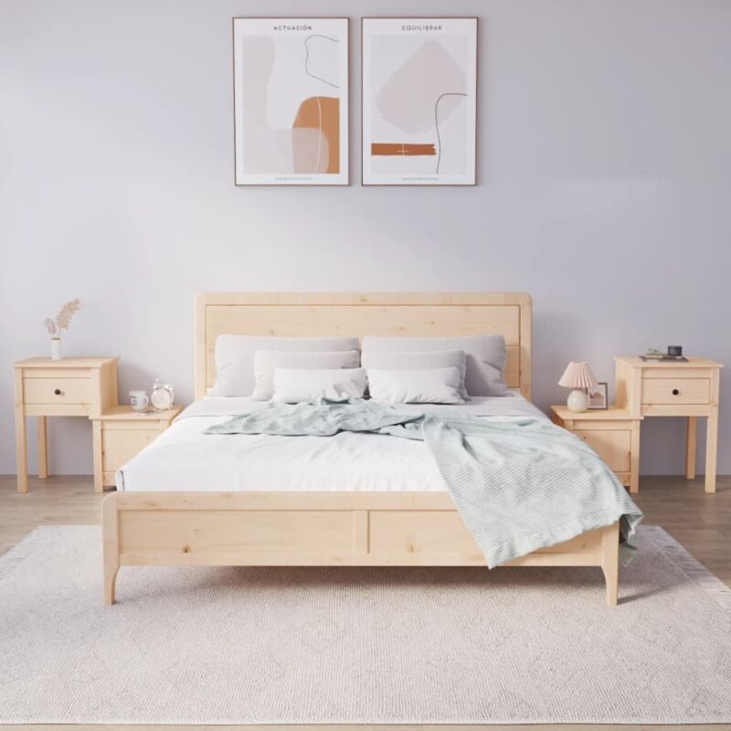 Bedside Cabinet 2 pcs 79.5x38x65.5 cm Solid Wood Pine Vidaxl