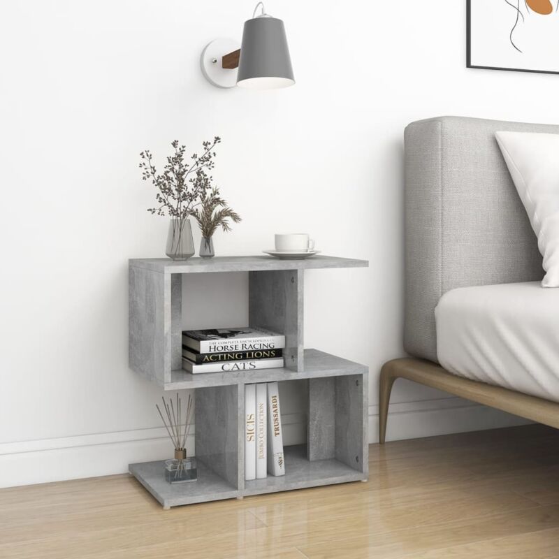 Bedside Cabinet Concrete Grey 50x30x51.5 cm Engineered Wood Vidaxl