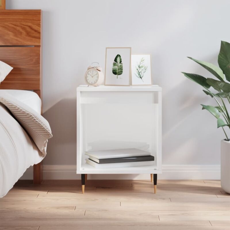 Bedside Cabinet High Gloss White 40x35x50 cm Engineered Wood Vidaxl