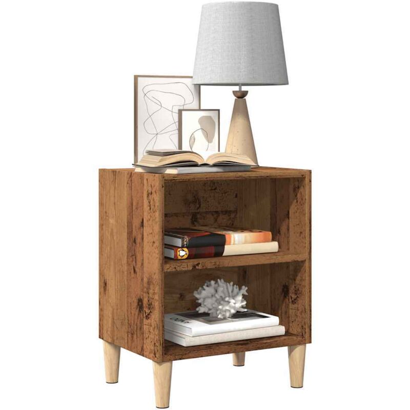 Bedside Cabinet Old Wood 40x30x50 cm Engineered Wood Vidaxl