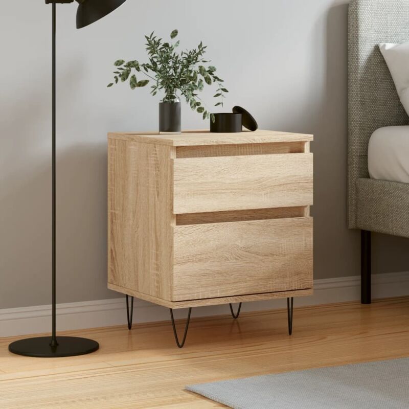 Bedside Cabinet Sonoma Oak 40x35x50 cm Engineered Wood Vidaxl
