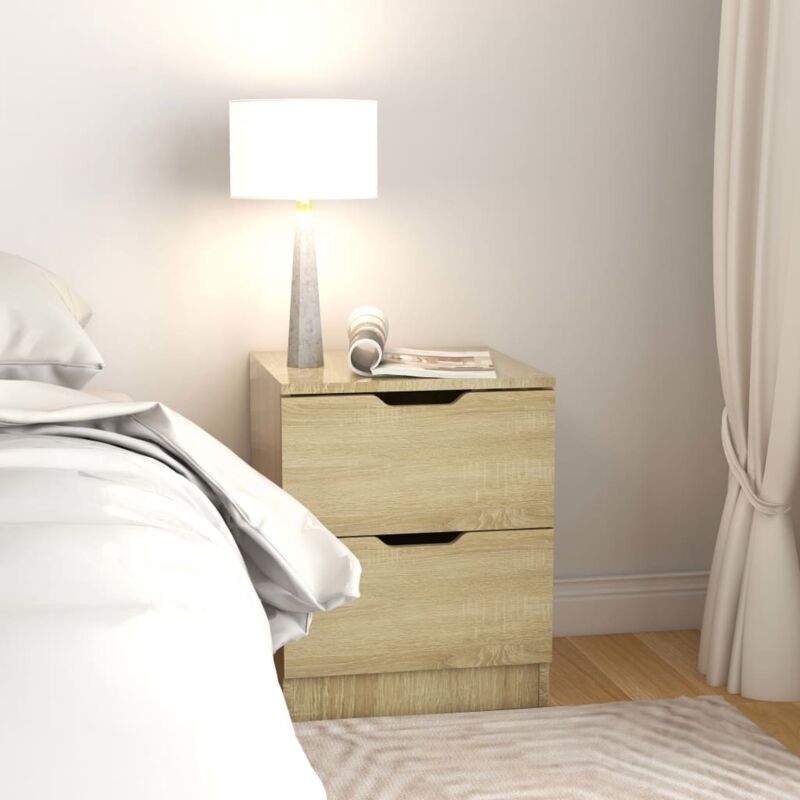 Bedside Cabinet Sonoma Oak 40x40x50 cm Engineered Wood Vidaxl