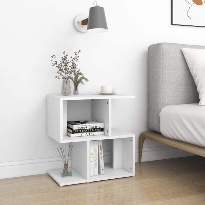 Bedside Cabinet White 50x30x51.5 cm Engineered Wood Vidaxl