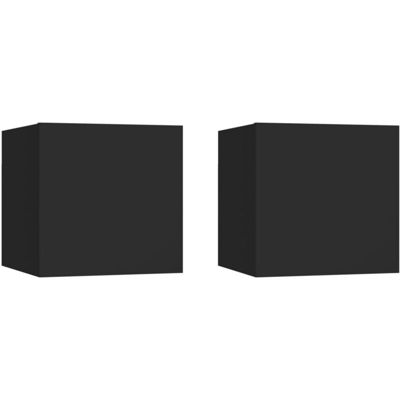 Bedside Cabinets 2 pcs Black 30.5x30x30 cm Engineered Wood Vidaxl