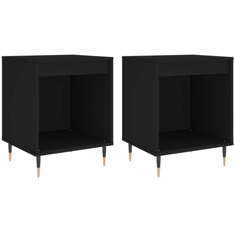 Bedside Cabinets 2 pcs Black 40x35x50 cm Engineered Wood Vidaxl