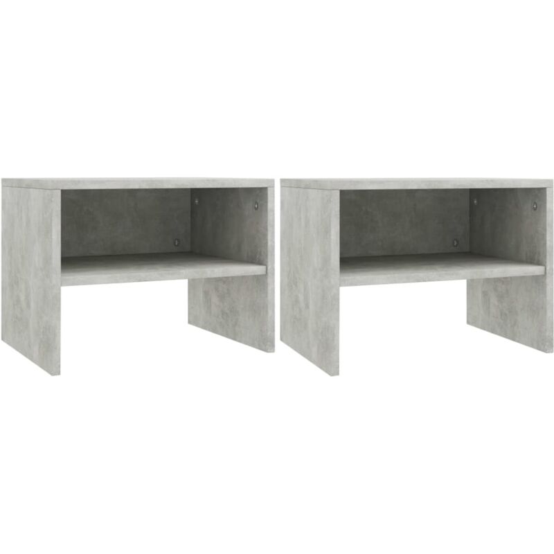 Bedside Cabinets 2 pcs Concrete Grey 40x30x30 cm Engineered Wood vidaXL