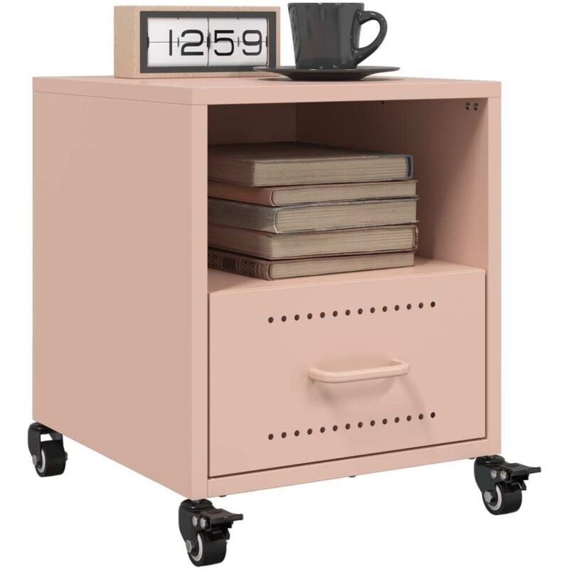 Bedside Cabinets 2 pcs Pink 36x39x43.5 cm Steel Vidaxl