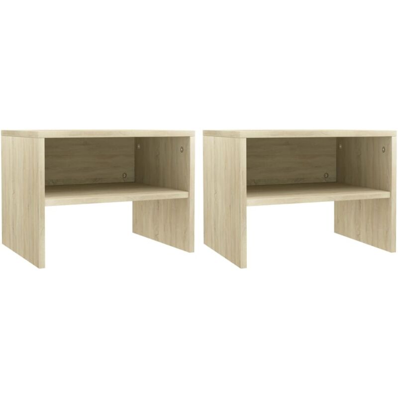 Bedside Cabinets 2 pcs Sonoma Oak 40x30x30 cm Engineered Wood Vidaxl