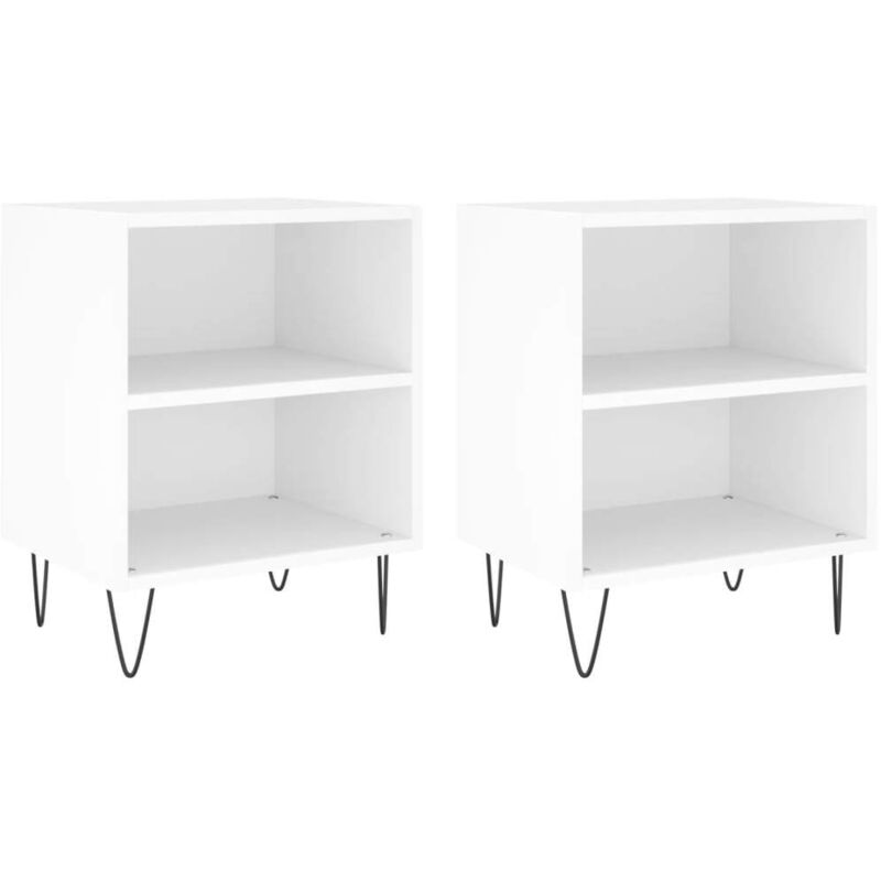 Bedside Cabinets 2 pcs White 40x30x50 cm Engineered Wood Vidaxl
