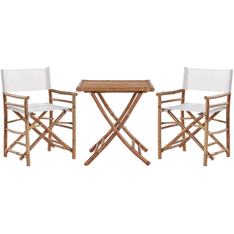 Beliani - Bamboo Bistro Set 2 Folding Directors Chairs and Side Table Molise