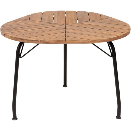 Beliani - Outdoor Garden Dining Table Acacia Light Wood Slatted Top 110 cm Varenna