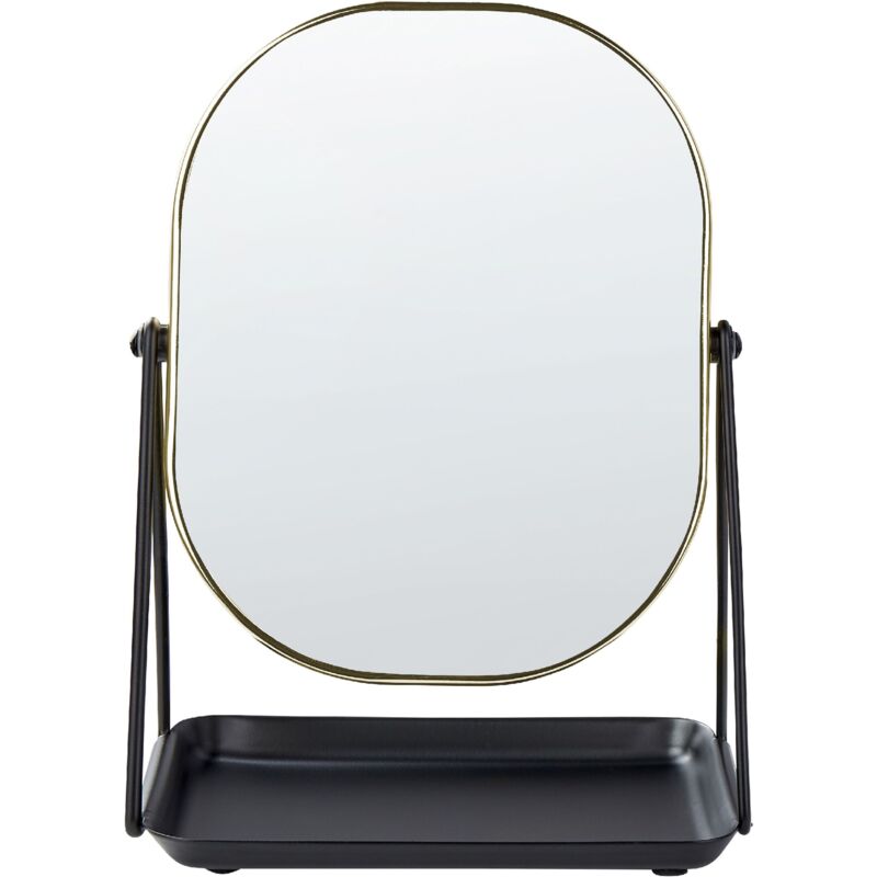 Beliani - Table Mirror Makeup Vanity Decorative Mirror Double Sided 20 x 22 Gold Correze