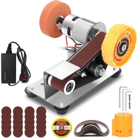 Brisunshine - Upgrade Mini Belt Sanders for Wood, Electric Knife Sharpener, Table Bench Grinder Sanding Machine for diy Woodworking Metal Knife