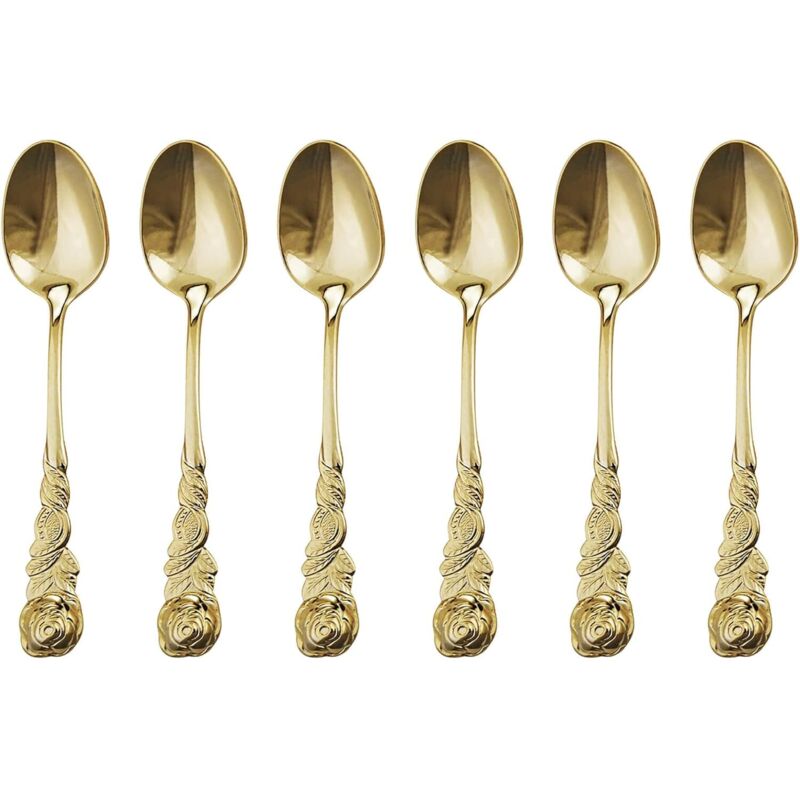 CCYKXA Set of 6 Gold Color Espresso Spoons