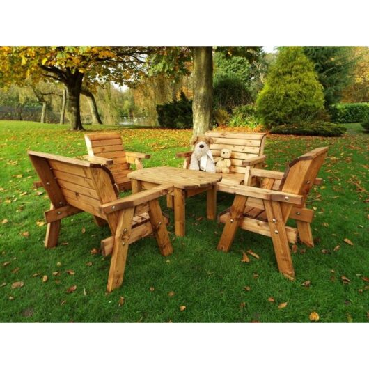 Charles Taylor - Little Fellas Deluxe Table Set, Wooden Garden Furniture for Children - W240 x D214 x H77 - Fully Assembled