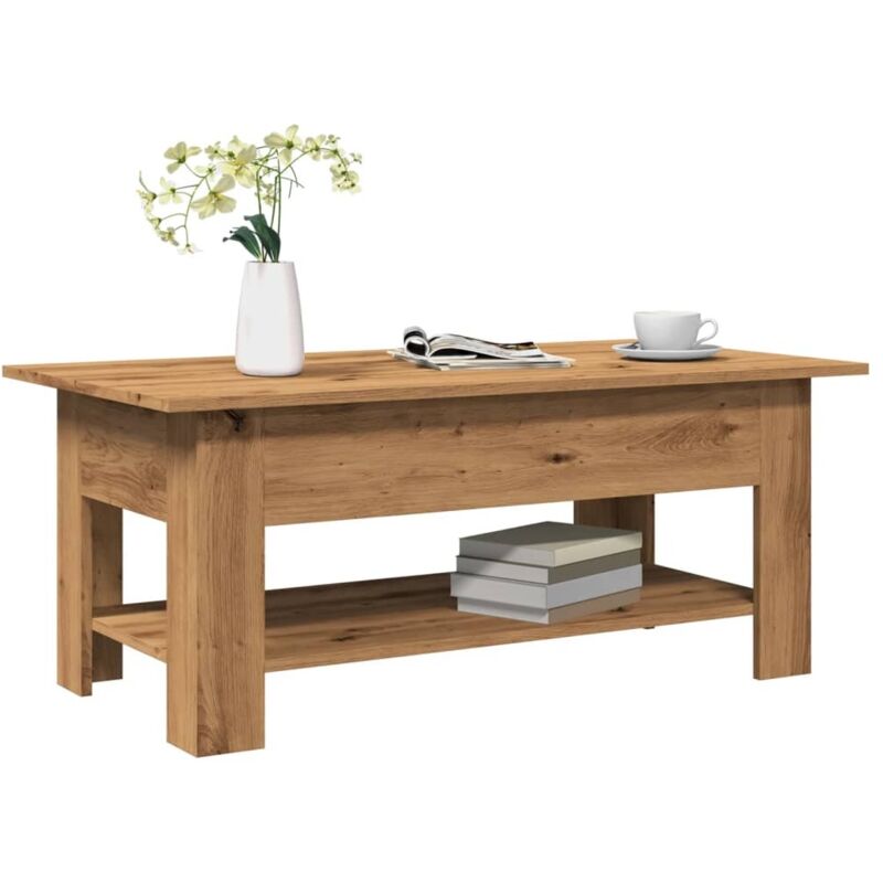 Coffee Table Artisan Oak 102x55x42 cm Engineered Wood Vidaxl