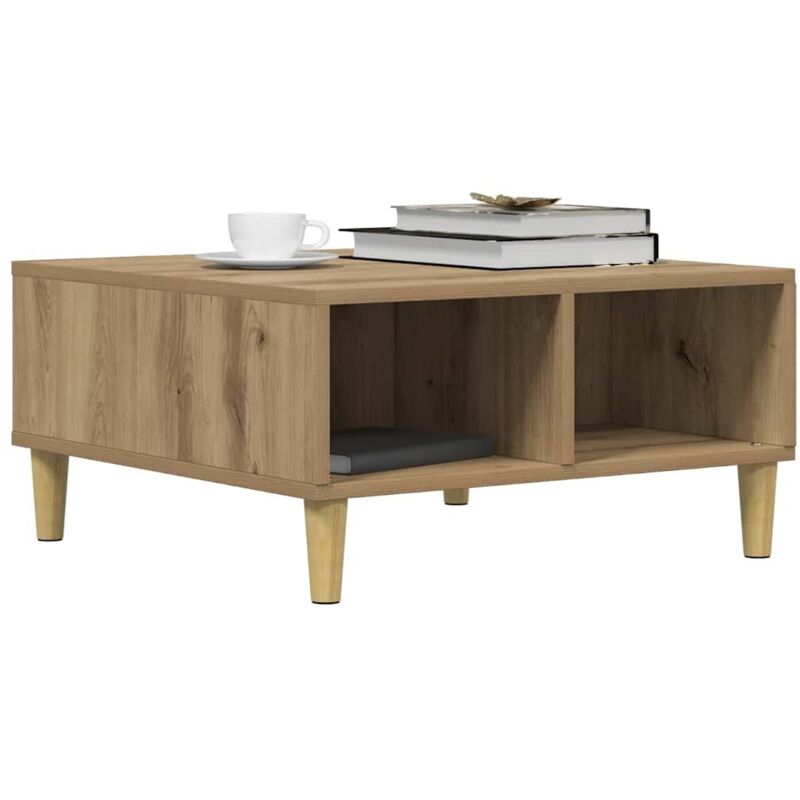 Coffee Table Artisan Oak 60x60x30 cm Engineered Wood Vidaxl