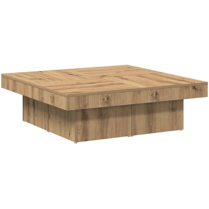 Coffee Table Artisan Oak 90x90x28 cm Engineered Wood Vidaxl