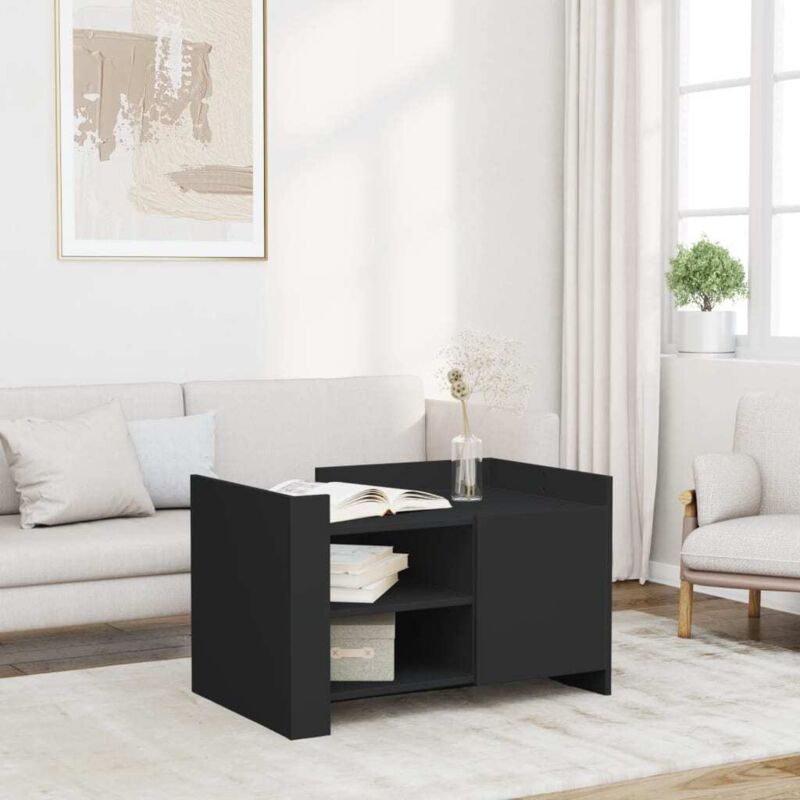 Coffee Table Black 80x50x50 cm Engineered Wood Vidaxl