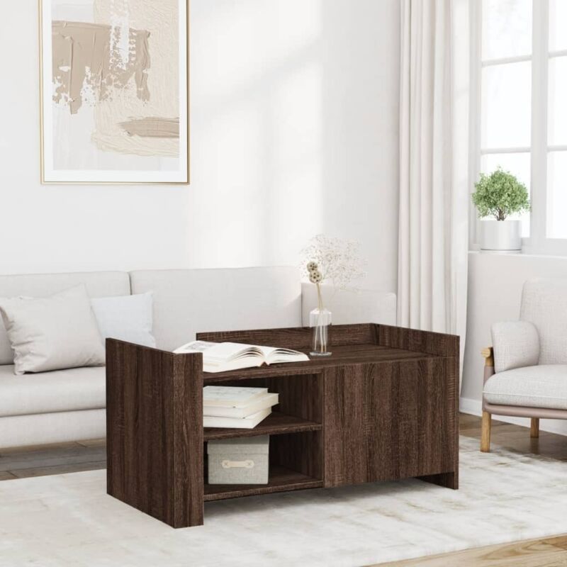 Coffee Table Brown oak 100x50x50 cm Engineered Wood Vidaxl