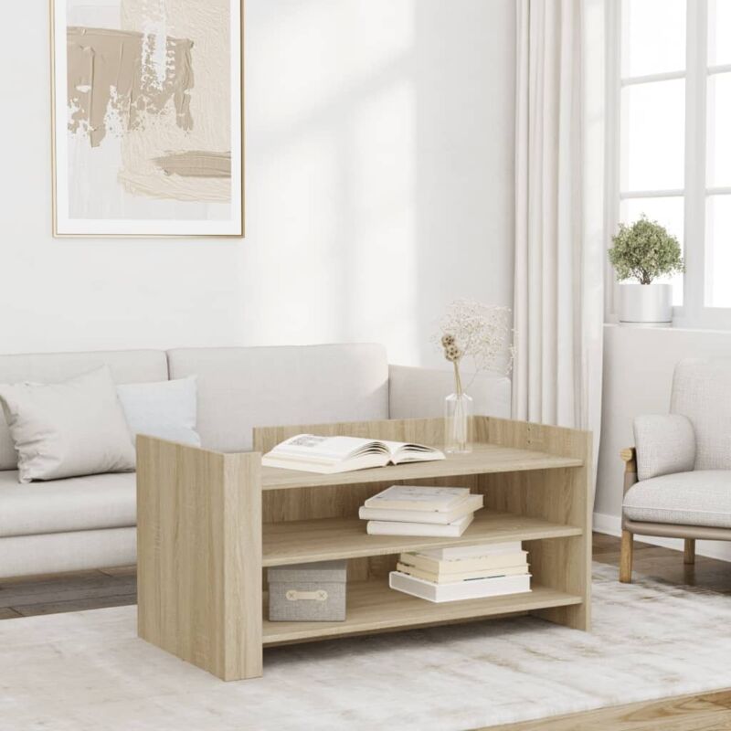 Coffee Table Sonoma Oak 100x50x50 cm Engineered Wood Vidaxl