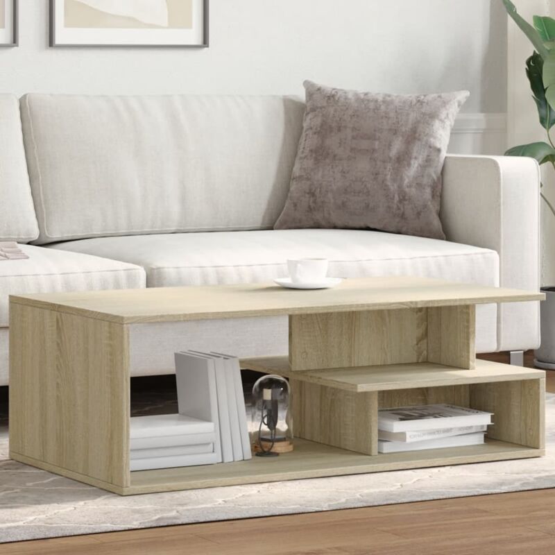 Coffee Table Sonoma Oak 102x55x35 cm Engineered Wood Vidaxl