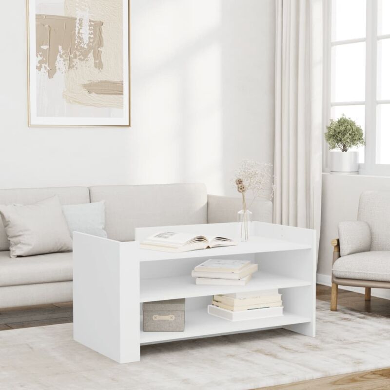 Coffee Table White 100x50x50 cm Engineered Wood Vidaxl