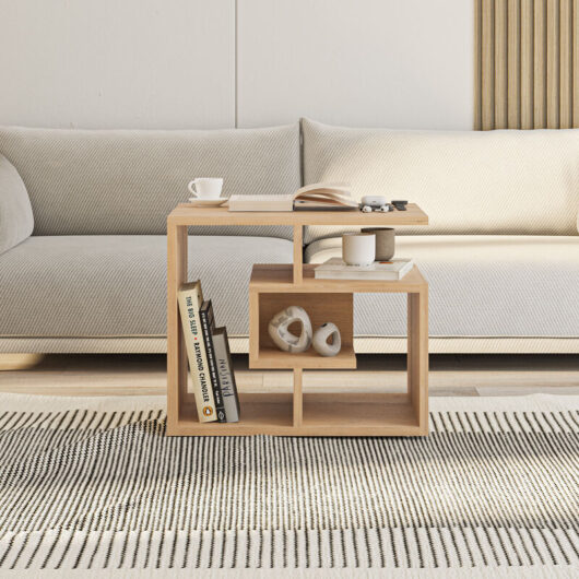 Decortie - Labirent Modern Coffee Table Multipurpose h 45cm - Oak - Oak