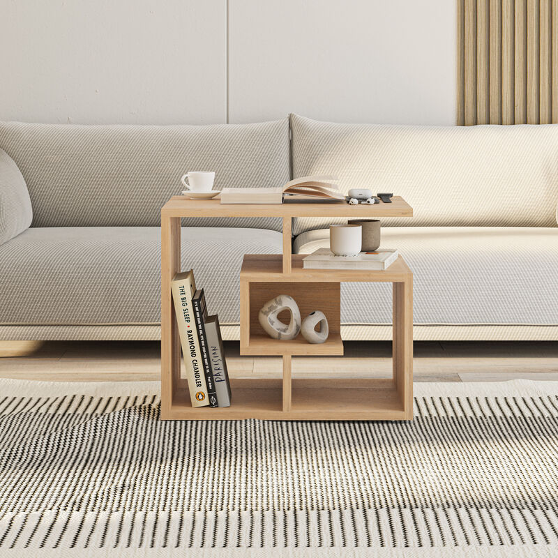 Decortie - Labirent Modern Coffee Table Multipurpose h 45cm - Oak - Oak