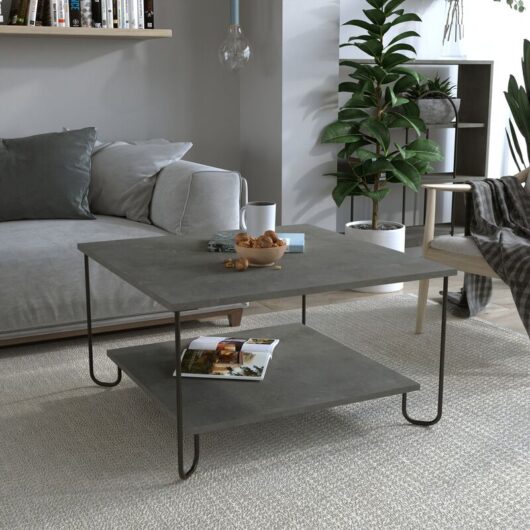Decortie - Marbo Modern Coffee Table Multipurpose h 45cm - Retro Grey - Retro Grey