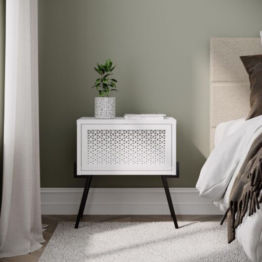 Decortie - Naive Modern Bedside Table 48cm Width Bedroom Furniture - White - White