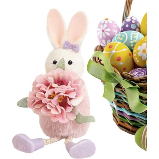 Easter Bunny Figurines - Table and Home Decoration, Gift Idea for Holidays and Season (Purple - 1 Piece)