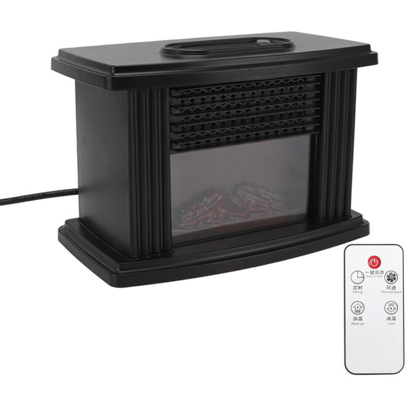 Electric fireplace heater, small and mini, quiet, elegant, for office, bedrooms, studies