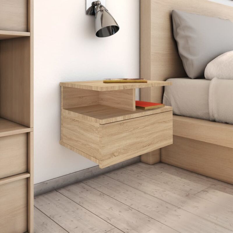 Floating Nightstands 2 pcs Sonoma Oak 40x31x27cm Engineered Wood vidaXL
