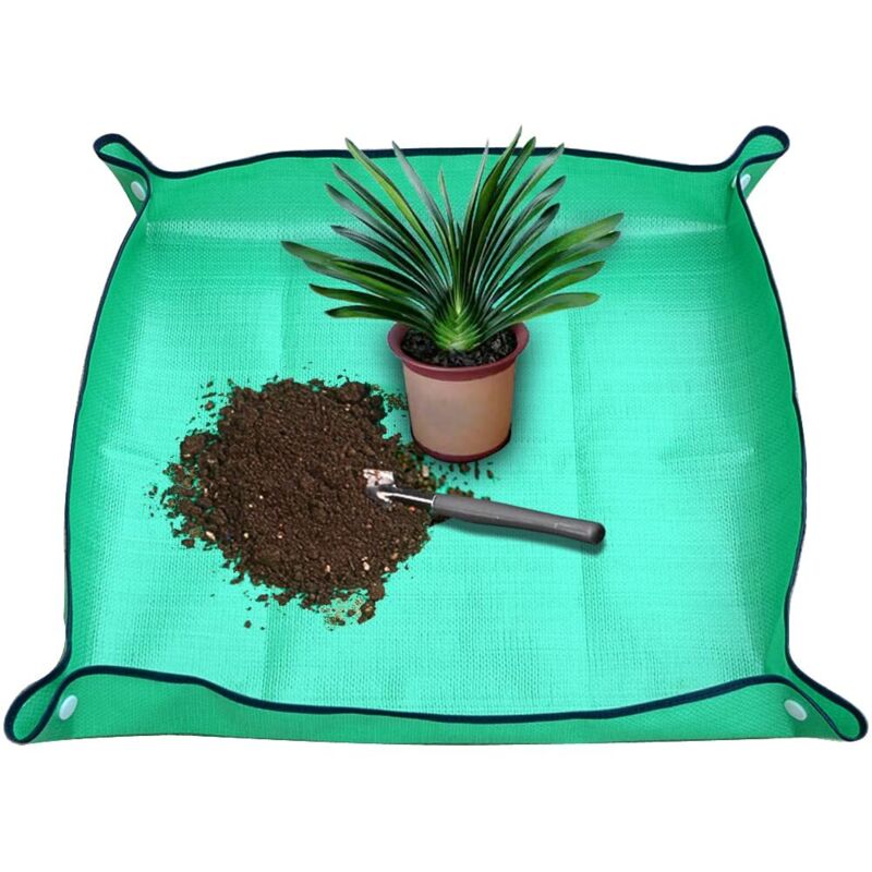 Foldable Plant Potting Mat - Waterproof Indoor/Outdoor Gardening Mat - 68.1 x 68.1 cm (Green)